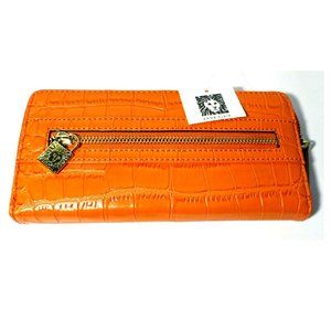 ANNE KLEIN - Trendy Orange Zip Around Wallet - ALLIGATOR ALLEY SLGS